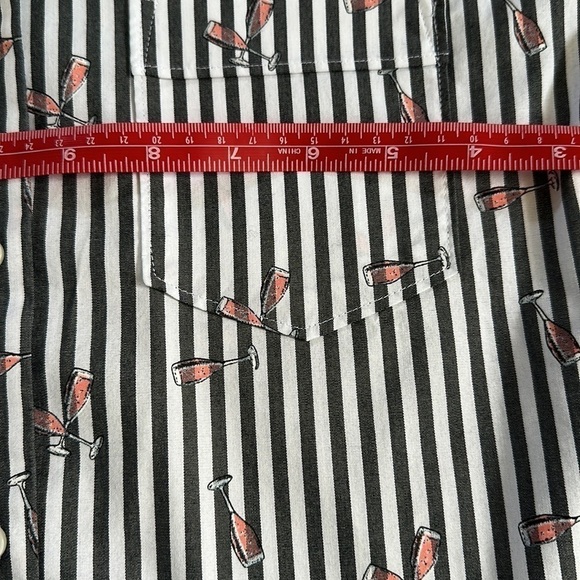 Champagne Flute Striped Button Down Quinn Boy Fit Wedding Shower Celebration - Picture 10 of 13